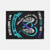 Ich trage Aquamarin und Lila für meine Mama Mutter Fleecedecke (Vorderseite (Horizontal))