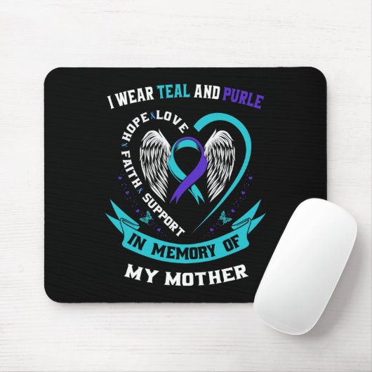Ich trage Aquamarin und Lila für meine Mama Mutter Mousepad (Mit Mouse)
