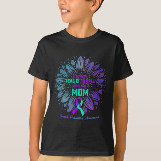 Ich trage Aquamarin und Lila für meine Mama Suizid T-Shirt