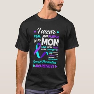 Ich trage Aquamarin und Lila für meine Mama Suizid T-Shirt