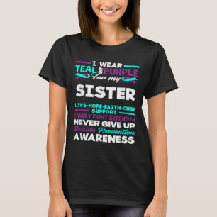 Ich trage Aquamarin und Lila für meine Schwester S T-Shirt