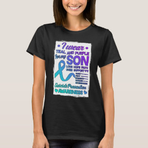 Ich trage Aquamarin und Lila für meine Sohn Suizid T-Shirt