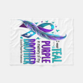 Ich trage Aquamarin und Lila für meinen Bruder Sui Fleecedecke (Vorderseite (Horizontal))