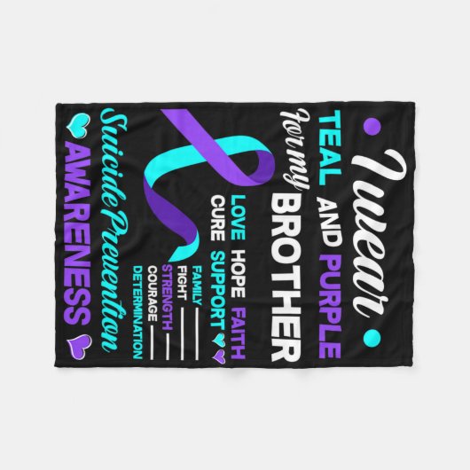 Ich trage Aquamarin und Lila für meinen Bruder Sui Fleecedecke (Vorderseite (Horizontal))