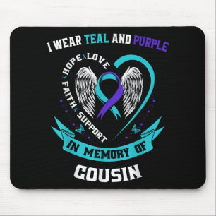 Ich trage Aquamarin und Lila für meinen Cousin Sel Mousepad
