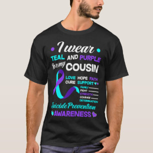 Ich trage Aquamarin und Lila für meinen Cousin Sel T-Shirt