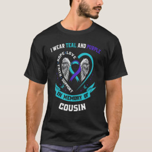 Ich trage Aquamarin und Lila für meinen Cousin Sui T-Shirt