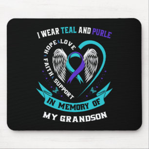 Ich trage Aquamarin und Lila für meinen Grandson S Mousepad