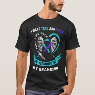 Ich trage Aquamarin und Lila für meinen Grandson S T-Shirt