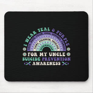 Ich trage Aquamarin und Lila für meinen Onkel Mousepad