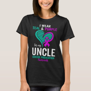 Ich trage Aquamarin und Lila für meinen Onkel T-Shirt