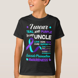 Ich trage Aquamarin und Lila für meinen Onkel T-Shirt