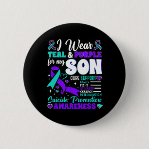 Ich trage Aquamarin und Lila für meinen Sohn Suizi Button