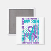 Ich trage Aquamarin und Lila für meinen Sohn Suizi Magnet (Vorderseite/Rückseite)