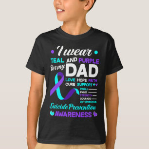 Ich trage Aquamarin und Lila für meinen Vater Suiz T-Shirt