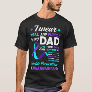 Ich trage Aquamarin und Lila für meinen Vater Suiz T-Shirt