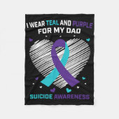 Ich trage Aquamarin und Lila für Vater Selbstmord Fleecedecke (Vorderseite)