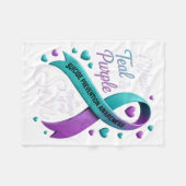 Ich trage Aquamarin und Lila im Gedächtnis meinen  Fleecedecke (Vorderseite (Horizontal))