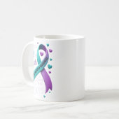 Ich trage Aquamarin und Lila im Gedächtnis meinen  Kaffeetasse (Vorderseite Links)