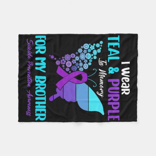 Ich trage Aquamarin und Lila im Gedenken an die Br Fleecedecke (Vorderseite (Horizontal))