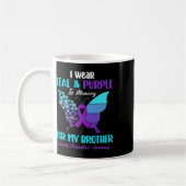 Ich trage Aquamarin und Lila im Gedenken an die Br Kaffeetasse (Links)