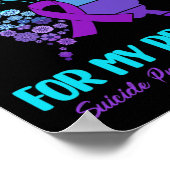 Ich trage Aquamarin und Lila im Gedenken an die Br Poster (Ecke)