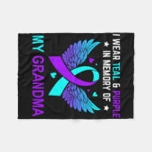 Ich trage Aquamarin und Lila in Erinnerung an mein Fleecedecke (Vorderseite (Horizontal))