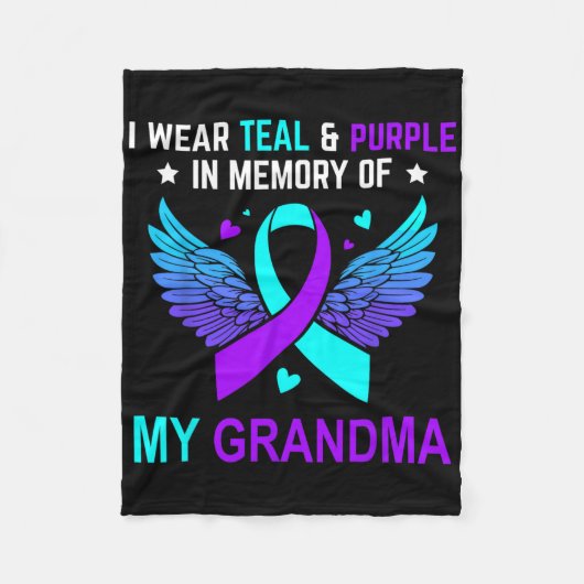 Ich trage Aquamarin und Lila in Erinnerung an mein Fleecedecke (Vorderseite)