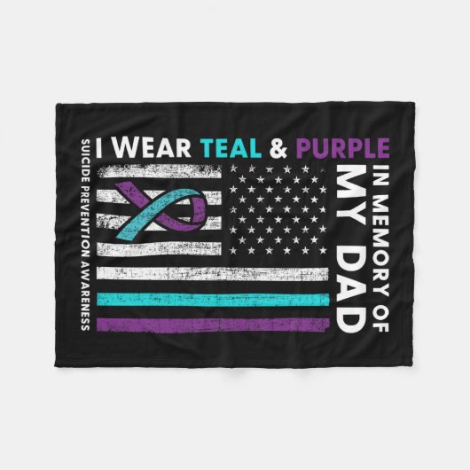 Ich trage Aquamarin und Lila in Erinnerung an mein Fleecedecke (Vorderseite (Horizontal))