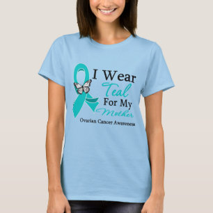 Ich trage aquamarine Band-Mutter-Eierstockkrebs T-Shirt
