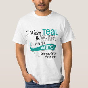 Ich trage aquamarine Ehefrau-Gebärmutterkrebs des T-Shirt
