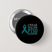 Ich trage Aquamarine Multifunktionsleisten-Ptsd - Button (Vorne & Hinten)
