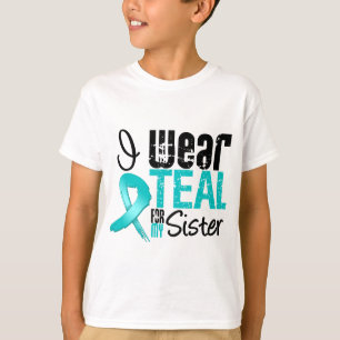 Ich trage Aquamarine Schleife für meine Schwester T-Shirt