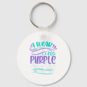 Ich trage Aquamarine und Lila Auszeichnungen zur S Schlüsselanhänger (Vorderseite)