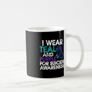 Ich trage Aquamarine und Lila Unterstützung Selbst Kaffeetasse