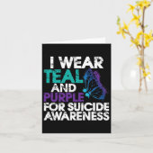 Ich trage Aquamarine und Lila Unterstützung Selbst Karte (Gelbe Blume)