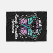 Ich trage Aquamarinen & Lila für die Suizidprä Fleecedecke (Vorderseite (Horizontal))