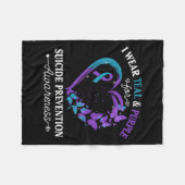 Ich trage Aquamarinen & Lila für die Suizidprä Fleecedecke (Vorderseite (Horizontal))