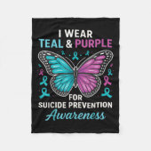 Ich trage Aquamarinen & Lila für die Suizidprä Fleecedecke (Vorderseite)