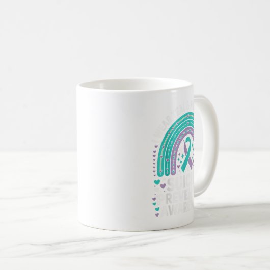 Ich trage Aquamarinen & Lila für die Suizidprä Kaffeetasse (VorderseiteRechts)