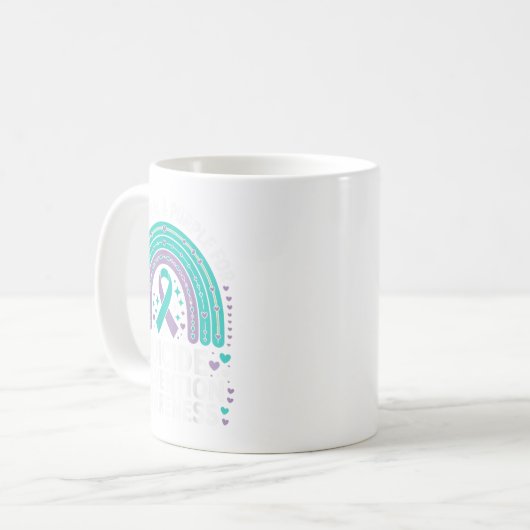Ich trage Aquamarinen & Lila für die Suizidprä Kaffeetasse (Vorderseite Links)