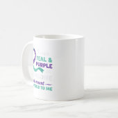 Ich trage Aquamarinen & Lila für die Suizidprä Kaffeetasse (Vorderseite Links)