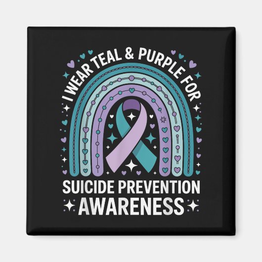 Ich trage Aquamarinen & Lila für die Suizidprä Magnet (Vorne)