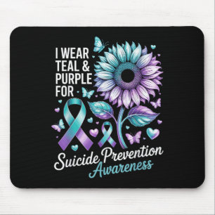 Ich trage Aquamarinen &amp; Lila für die Suizidprä Mousepad