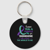 Ich trage Aquamarinen & Lila für die Suizidprä Schlüsselanhänger (Vorderseite)