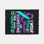 Ich trage Aquamarinen & Lila für jemanden, den Fleecedecke (Vorderseite (Horizontal))