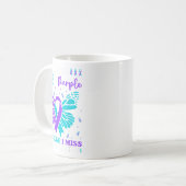 Ich trage Aquamarinen & Lila für jemanden, den Kaffeetasse (Vorderseite Links)