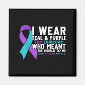 Ich trage Aquamarinen & Lila für jemanden, den Magnet (Vorne)