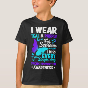 Ich trage Aquamarinen & Lila für jemanden, den T-Shirt