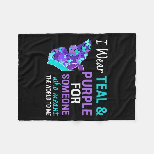 Ich trage Aquamarinen & Lila für jemanden, der Fleecedecke (Vorderseite (Horizontal))